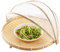 Rawisu Bambus Food Serving Zelt Fliegenhaube Tablett Mesh Faltbare Lebensmittel Abdeckung Handgewebter Aufbewahrungskorb Perfekter Fliegen Schutz Essen, Obst, Picknick