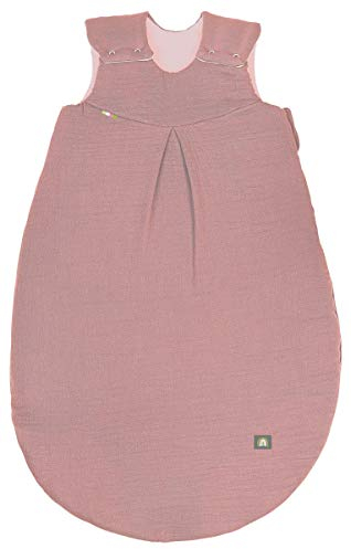 Odenwälder Musselin-Schlafsack Schlafsack Baby-Schlafsack Kinderschlafsack wattiert (Cranberry, 80 cm)