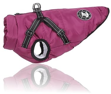 LUOWAN Dog Coat with Harness Warm Dog Coats Waterproof Upgrade Clothes for Winter Cold Weather Cozy Jacket for Small Medium Large Dogs