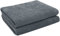 ZOLLNER Set de 2 draps de Bain en 100x150 cm - draps de Sauna particulièrement Doux et absorbants en Gris - avec accroche Pratique - Lavable à 95°C - Coton - qualité hôtelière