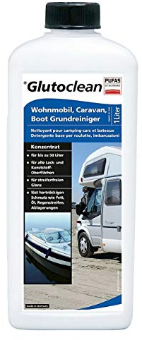 Baufan Wohnmobil, Caravan, Boot Grundreiniger 1L I Caravan Reiniger Konzentrat für bis zu 50L I Für Lack- & Kunststoff-Oberflächen I Löst Fett, Öl uvm