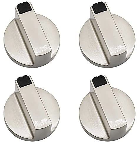 YPLonon Mandos Cocina Gas 6mm Metal Botones Universal de Interruptor, 4 Piezas Giratorio Perillas de Control para Mayoría las Horno Cocina Estufa de Gas - Plata