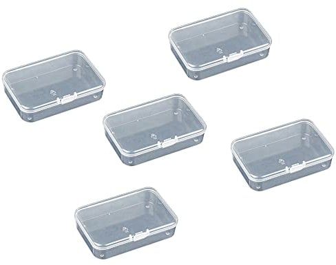WYAN 5 Pack Square Clear Plastic Storage Containers Box with lids, for organizer Box Case for Beads,earplug, and More Small Items(8.8x6cm)