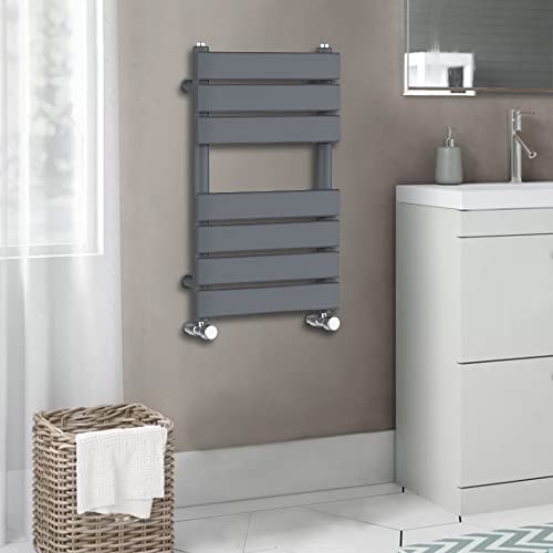 Warmehaus Scaldasalviette a pannello piatto, scaletta per radiatore, antracite, 650 x 400 mm, grigio riscaldamento centralizzato, scaldasalviette per bagno e cucina
