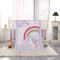 Wowelife Unicorn Crib Bedding Set 3 Pieces Baby Girl Crib Bed Set Crib Comforter Set for Girls Nursery Bedding Set Purple Include Baby Comforter, Skirt and Sheet, Purple