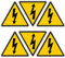 Pubblimania PERICOLO ELETTRICO RISCK ELECTRIC SHOCK 6 Adesivi a triangolo con stampa per esterno/interno. Resiste pioggia e sole (Cm 10x9 (6 pz))