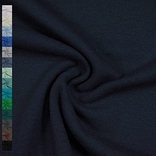 Bündchenstoff Pia, Schlauchware, uni dunkelblau (25cm x 35cm/70cm)