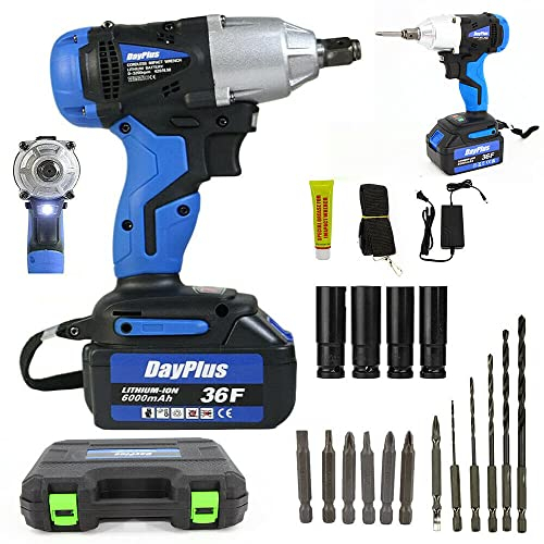 18 V 2-in-1-Akku-Schlagschrauber, Akku-Bohrschrauber, Ratsche, Akku-Schraubendreher, bürstenlos, 4 Stecknüsse, 6 Bohrer, 1/2-Zoll-Antrieb, automatisches Elektrowerkzeug mit zwei Geschwindigkeiten