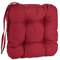 Pillows24 – 4X Sitzkissen Outdoor 40x40 – Extra Dicke 8cm – Wasser- & UV-beständig + Bändern | Bequeme Stuhlkissen, Stuhlauflage Sitzpolster, Sitzauflage Gartenstuhl | Sitzkissen Stuhl (rot)