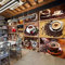 Fototapeten Gemälde 3D Kaffee essen Wall Mural, Café Wandtapete, 150 x 105 cm Selbstklebende Wandbilder Moderne Wanddeko Wohnzimmer Schlafzimmer Büro Wallpaper