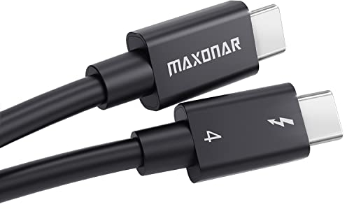 Maxonar [Intel Certified] Thunderbolt 4 Cable 1M, TB4 Cable USB 4 Kabel,40Gbps/100W Charging,8K Display,Compatible with 2022 Mac Studio,Studio Display,Thunderbolt 4 M1 M2 Macbook/USB C Hub,SSD,eGpu