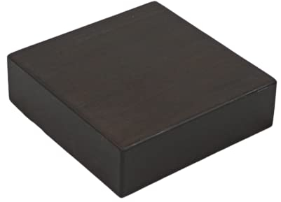 Sockel aus geradem Holz, Massivholz, dunkle Walnuss-Oberfläche, matt, verschiedene Größen (10 x 10 x 3)