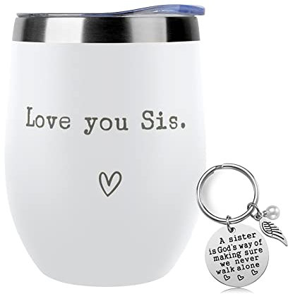 Regalos para hermana de hermana – I Love You Sis – Regalos de hermana para cumpleaños – Regalos de graduación Regalos de Acción de Gracias Regalos de Navidad para hermana – Taza de café de 12 onzas