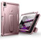 Dexnor Rugged Case for iPad Pro 6/5/4th Generation (2022/2021/2020) 12.9 inch, Heavy Duty Shockproof Full-body Bumper Protective Cover with Screen Protector & Adjustable Stand & Pencil Holder - Pink