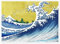 Der Fuji am Meer Poster von Katsushika Hokusai 90 x 70 cm Blau Wandbilder Wanddeko