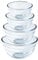 Ôcuisine® Bowl Glass Round Mixing & Prep Bowls | Extreme Resistance | Oven Safe - Freezer Safe - Microwave Safe | Borosilicate Glass | Made in France (Bowl Set of 4 (0.5, 1, 2, 3LT))