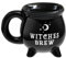 Tasse Chaudron Witches Brew - Tasse À Café en Céramique Noire Sorcière, Décor Halloween, Verre Fantaisie pour Table