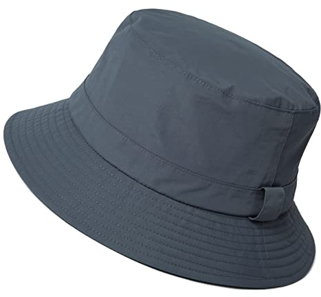 Comhats Regenhut Unisex für Damen Herren Wasserdichter Bucket hat Faltbar Eimerhut Strand Surfen Angeln UPF50 Breite Krempe Sonnenhut (L, 92557_grau)