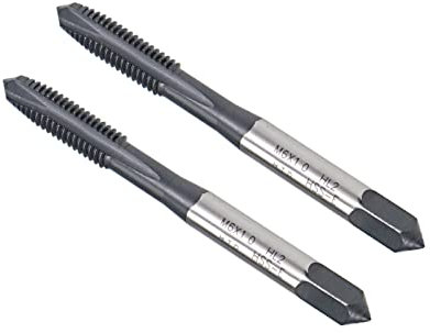 CoCud Tarauds à Vis Cannelés Spirale Métrique M6 x 1.0 Filetage, Taraud à Filetage Hélicoïdal Ticn Revêtement Haute Vitesse Acier JIS (Pour Tapotement Perçage Machine) 2 Pcs
