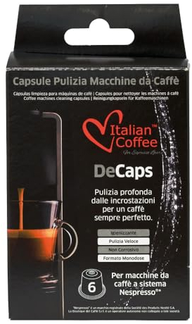 Italian Coffee 6 Capsule Pulizia Macchina Caffè Compatibile con Nespresso