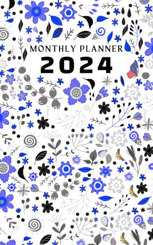 2024 Monthly Planner: Small Size 5x8 Inches | 12 Months Calendar Schedule Organizer | from January - December | with Federal Holidays and ... | Floral cover | Notes Pages Between Months.
