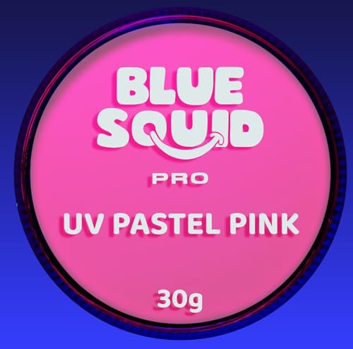 Blue Squid PRO Peinture pour le visage - UV Pastel Rose (30gm) Fournitures professionnelles de maquillage à base d'eau pour adultes, enfants et SFX