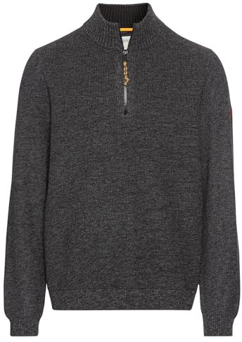 camel active Herren Stricktroyer aus Baumwollmix Dunkelgrau, Menswear-XXL