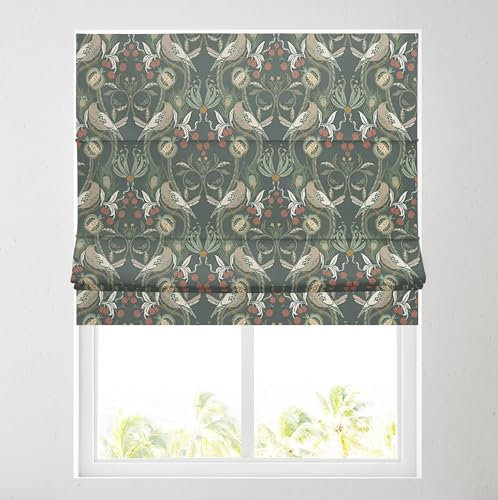 Barnes Blinds - Fully Lined Patterned Roman Blinds for Windows - Durable Fittings Easy Fit - Roman Blind (Havana 153cm)