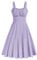 Belle Poque Robe midi vintage sans manches avec col en cœur et col en cœur pour femme, violet clair, M