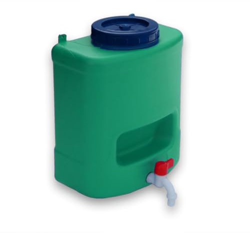 Varile 15L Wasserspender mit Seifenablage für Camping, Garage und Outdoor – Wetterfester, UV-beständiger Kunststoff mit Aufhängemöglichkeiten