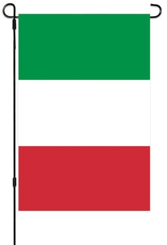 Petit drapeau italien de jardin - 30,5 x 45,7 cm - Double face résistant aux intempéries - Pour décoration extérieure (Italie)
