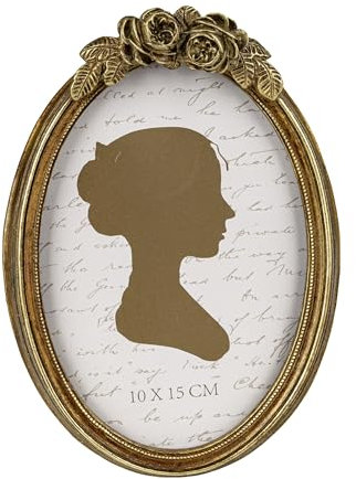 Sunlit Oval Vintage Picture Frame 4x6 Inch, Antique Photo Frames with Glass Front, Ornate Photo Display, Tabletop Wall Hanging, Gift Ideas, 15x10 cm, Bronze