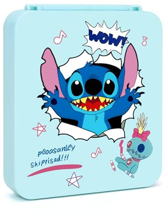 DLseego Game Card Case for Switch/Switch OLED/Switch Lite,Cute Cartoon Switch Game Storage Holder Case with 12 Game Card and 12 Micro SD Card Slots-Blue Alien Monster