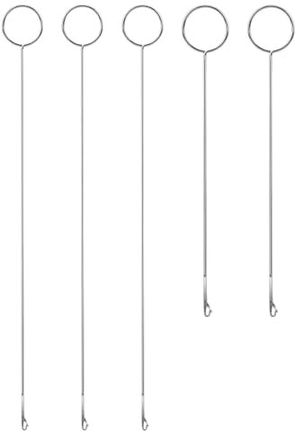 Giantree 5 stück Lang Wendenadel, Durchziehnadeln Häkelwerkzeug Loop Turner mit Latch Nähwerkzeuge Einfädler Gehäkelter Einfädler Nadel Nadelhaken für Gürtel Stoffschlauchbänder (10.4Inch+6.89Inch)
