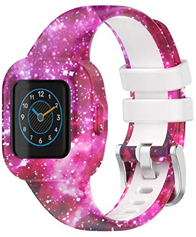 Uhrenarmband kompatibel mit Garmin Fit JR3 Vivofit JR 3, Smartwatch-Silikon-Ersatzarmband, weiches Silikonarmband, gemustertes Armband für Kinder