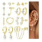 JeweBella Ohrringe Silber für Damen Mädchen Medizinische Ohrstecker Chirurgenstahl Hypoallergen Piercing Ohr Zirkonia Ohrringe Hängend Kleine Ohrringe Gold Creolen Ohrringe Set für Mehrere Piercings