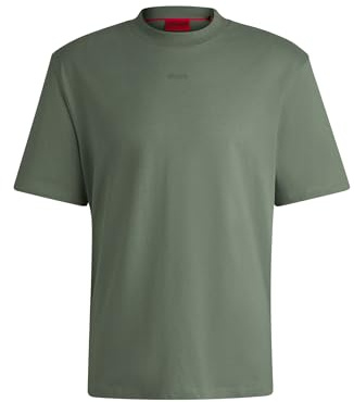HUGO Herren Dapolino Relaxed-Fit T-Shirt aus Baumwoll-Jersey mit Logo-Print Hellgrün S