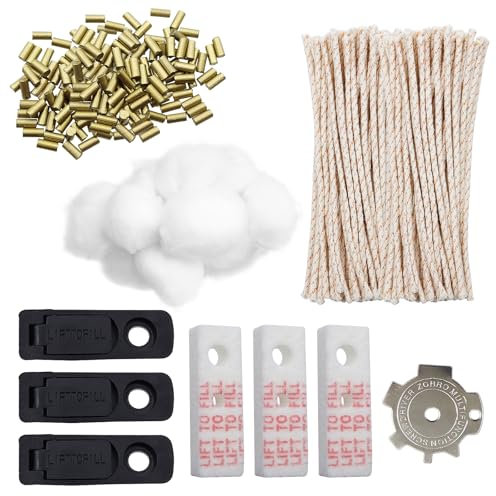 WestCH Feuerzeug Zubehör Set für Universelles Benzinfeuerzeug,Ersatz Reparaturteil Paket für Feuerzeuge,100 Feuersteine 50 Docht 7 Watte 6 Dichtung (mehrfarbig2)