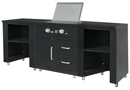 Oviala Outdoor Küche 3-teilig mit Gasherd schwarz