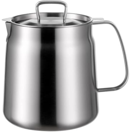 Boddceto 2.0L Stainless Steel Oil Filter Artifact Filter Oil Residue Pot Oil Leak Net Oil Tank Kitchen with Frying Basket Pot