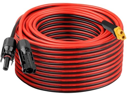 10AWG 75FT XT60 Solarverlängerungskabel 2 3 6 10 15 20 25 35 40 50 75 100FT XT60 Solarverlängerungskabel-Adapter Verbinder Dickeres Kabel von Buchse zu Stecker für tragbare Stromversorgung Solarpanel