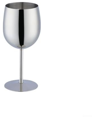 Niceminiwall Verre à vin en acier inoxydable 304 350 ml – Tasse à pied incassable pour boire en extérieur – Conservation des boissons fraîches – Plusieurs couleurs disponibles (argenté)