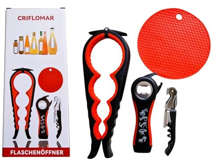Glasöffner Set 4-teilig – Rutschfester Griff – Einfaches Öffnen für Senioren & bei Arthritis – Für Gläser, Dosen, Wein- & Flaschen – Ergonomischer Küchenhelfer
