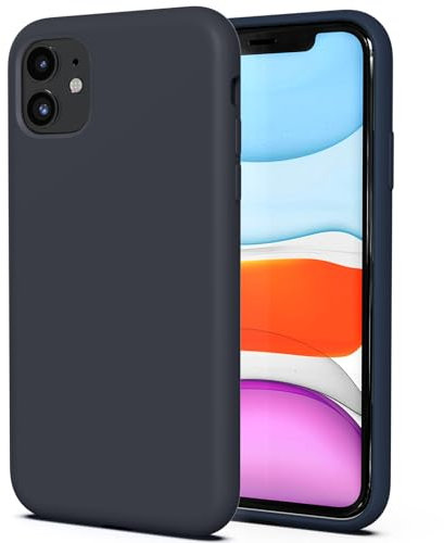 TAXXOE Silicone Case with iPhone 11 Case Soft Ultra Slim Protective Shockproof Liquid Silicone Phone Case,Anti-Scratch Microfiber Lining，6.1 inch-Midnight Blue
