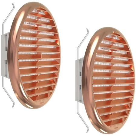 Plikc - Griglia aerazione tonda in ABS con rete anti insetti - MADE IN ITALY (Rame 125/160-2 Pezzi)