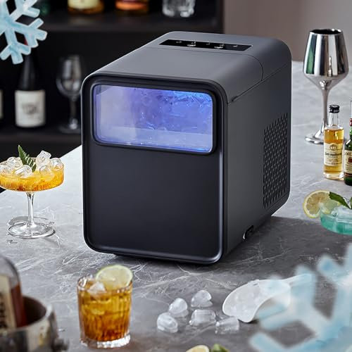 Portable Ice Cube Maker, Self-Cleaning Countertop Ice Maker, Makes 9 Ice Cubes in 6 Minutes, Stores 108-112 Ice Pieces, Ideal for Home Parties