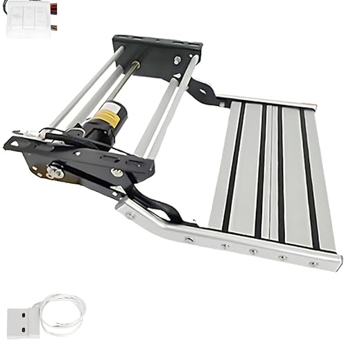 Elektrische Trittstufe Für Wohnmobile, Elektrische Einzeltrittstufe, Aluminiumlegierung, 48,4 Cm Hohe, Rutschfeste Trittstufe, 400 Kg Tragkraft, Led-Beleuchtung,Für Wohnmobile Und Wohnwagen