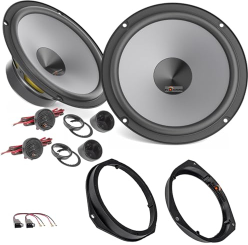 EvoTuning Kit Casse Altoparlanti per Opel Corsa D - E dal 2006 al 2019 Anteriori compatibile con Hertz K 165 300W Set 2 Woofer 2 Tweeter 2 Anelli e Cavi Adattatori (No plug and play)