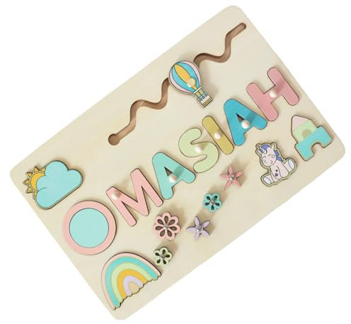 Wooden Name Puzzle for | Custom Wooden Lock Puzzle | Letters Learning Toy | Names with Colorful | Alphabet Puzzles Toy