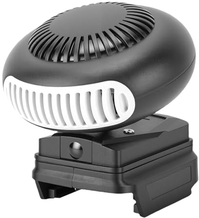 Zunate Chauffage de Voiture à Piles 200 W | Chauffage Portatif pour Batterie BL1815 avec Double Sortie USB, Rotation à 360 Degrés